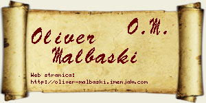 Oliver Malbaški vizit kartica